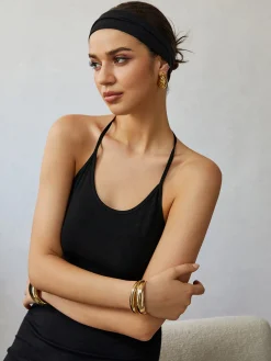 Discount Halter Backless Midi Dress Black Dresses|Casual Dresses