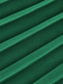 Online Halter Belted Pleated Midi Dress Vacation Dresses|Summer Dresses