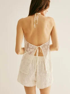 Discount Halter Floral Sheer Pants Set Pants Sets|Matching Sets