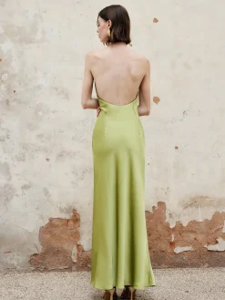 New Halter Keyhole Neckline Backless Long Dress Casual Dresses|Cocktail & Party Dresses
