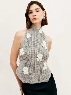 Outlet Halter Knotted Back Wrap Tank Top Tank Tops & Camis|Tops