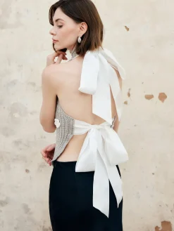 Outlet Halter Knotted Back Wrap Tank Top Tank Tops & Camis|Tops