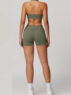 Online Halter Skinny Quick-Drying Shorts Set Shorts|Activewear
