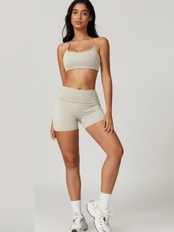 Online Halter Skinny Quick-Drying Shorts Set Shorts|Activewear