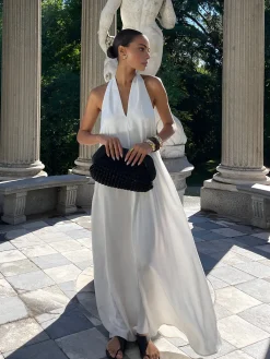 Best Halter V-Neck Sleeveless Long Dress Dresses