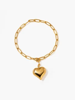 Outlet Heart Pendant Chain Link Bracelet Rings & Bracelets|Accessories