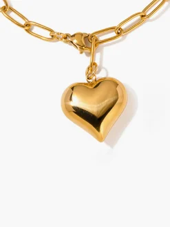 Outlet Heart Pendant Chain Link Bracelet Rings & Bracelets|Accessories
