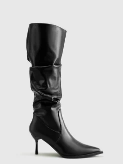 Online High Heel Ruched Knee-High Boots Shoes|Accessories