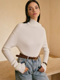 Sale High Stretch Asymmetrical Skinny Sweater Knitwear|Tops