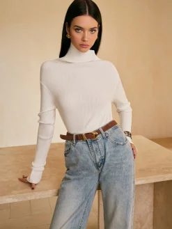 Sale High Stretch Asymmetrical Skinny Sweater Knitwear|Tops