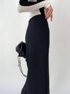 Clearance High Waist Tweed Asymmetric Wrap Midi Skirt Skirts|Bottoms