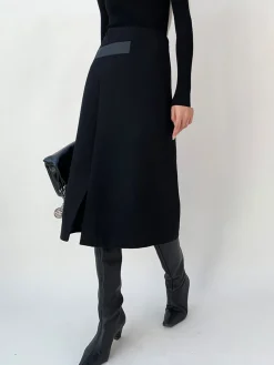 Clearance High Waist Tweed Asymmetric Wrap Midi Skirt Skirts|Bottoms