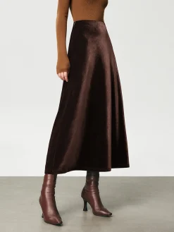 Sale High Waist Velvet Maxi Skirt Skirts|Bottoms