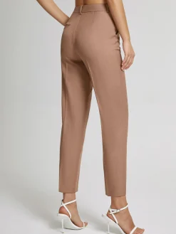 High Waisted Cropped Skinny Straight Leg Trousers Pants|Bottoms
