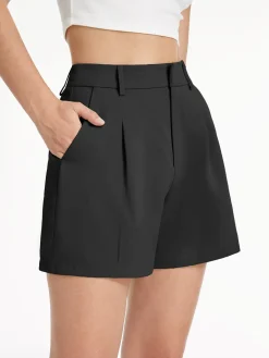 Clearance High Waisted Pastel Trouser Shorts Shorts|Bottoms