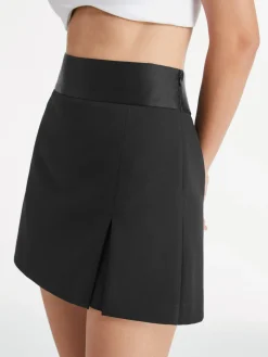 Sale High Waisted Satin Band Mini Skort Skirts|Bottoms