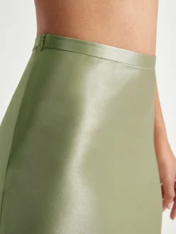 Hot High Waisted Satin Flowy Midi Skirt Skirts|Bottoms
