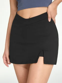 Sale High Waisted V-Line Mini Skirt With Shorts Lining Shorts|Skirts