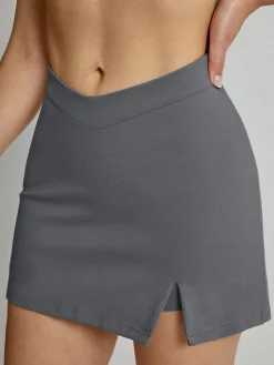 Sale High Waisted V-Line Mini Skirt With Shorts Lining Shorts|Skirts