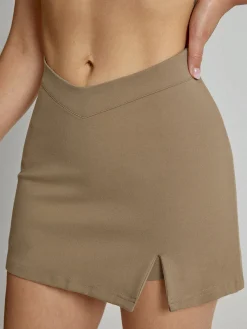 Sale High Waisted V-Line Mini Skirt With Shorts Lining Shorts|Skirts