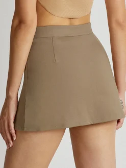 Sale High Waisted V-Line Mini Skirt With Shorts Lining Shorts|Skirts