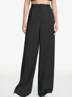 Clearance High Waisted Wide Leg Relaxed Fit Trousers Wide Leg|Pants