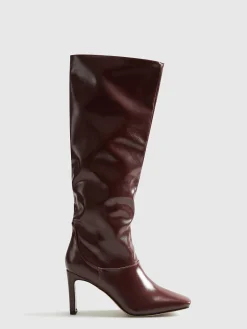 High-Heel Square Toe Knee-High Boots Shoes|Accessories