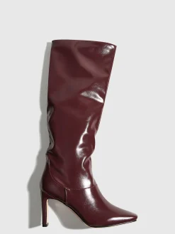 High-Heel Square Toe Knee-High Boots Shoes|Accessories