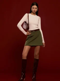 Online High-Waist A-Line Skirt Without Belt Skirts|Matching Sets