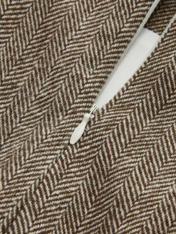 High-Waist Chevron Pleated Zipper Panel Skirt Bottoms