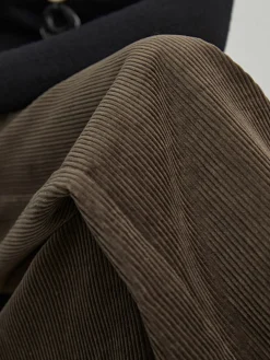 Online High-Waist Corduroy Draped Pants Pants|Bottoms