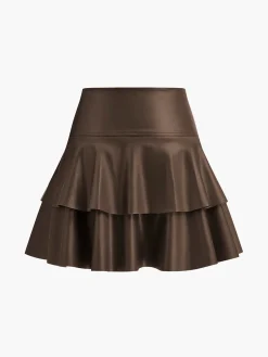 High-Waist Corset Ruffle Skirt Skirts|Bottoms