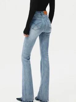 Sale High-Waist Denim Bootcut Jeans Jeans|Pants