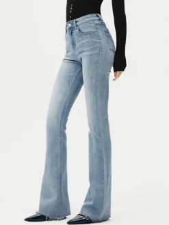 Sale High-Waist Denim Bootcut Jeans Jeans|Pants