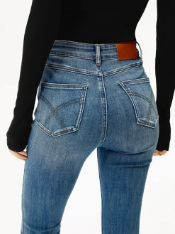 High-Waist Denim Bootcut Jeans Jeans|Pants