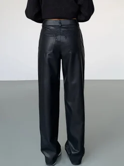 Sale High-Waist Faux Leather Pants Pants|Bottoms
