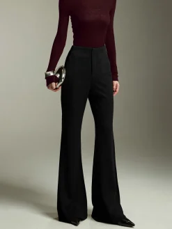 High-Waist Jersey Bootcut Pants Pants|Bottoms