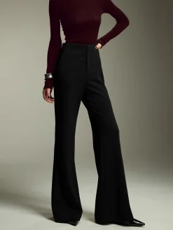 High-Waist Jersey Bootcut Pants Pants|Bottoms