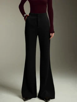 High-Waist Jersey Bootcut Pants Pants|Bottoms