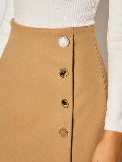 Best High-Waist Metal-Decor Zipper Skirt Bottoms