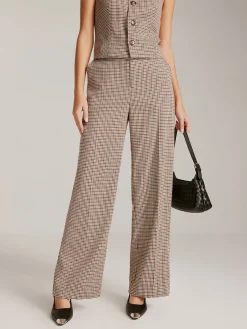 Sale High-Waist Plaid Belted Pants Pants|Matching Sets