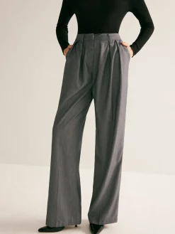Hot High-Waist Pleated Thin Pants Pants|Bottoms