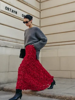 Online High-Waist Rosette Skirt Skirts|Matching Sets