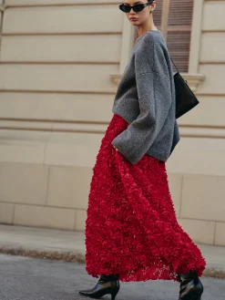 Online High-Waist Rosette Skirt Skirts|Matching Sets