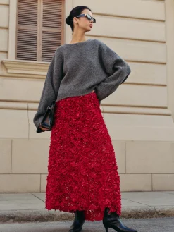 Online High-Waist Rosette Skirt Skirts|Matching Sets