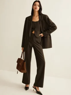 Best High-Waist Straight Pants Pants|Matching Sets