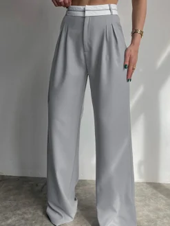 New Highway Reverse Waistband Wide Leg Dress Pants Wide Leg|Pants