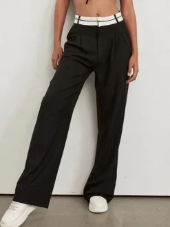New Highway Reverse Waistband Wide Leg Dress Pants Wide Leg|Pants