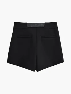 Best Hig-Waist Zipper Jersey Shorts With Belt Bottoms