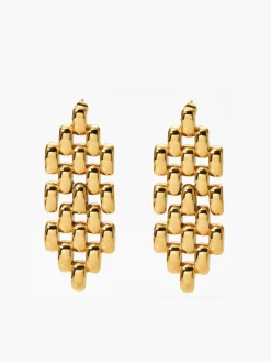 Online Hollow Beaded Chain Pendant Earrings Earrings|Accessories